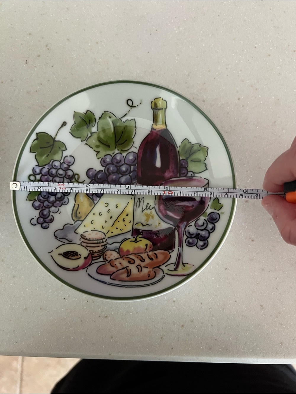 Mega Sale! Decorative Cheese & Wine Ceramic Plate set of 8 plates—NWOT! - Picture 7 of 9